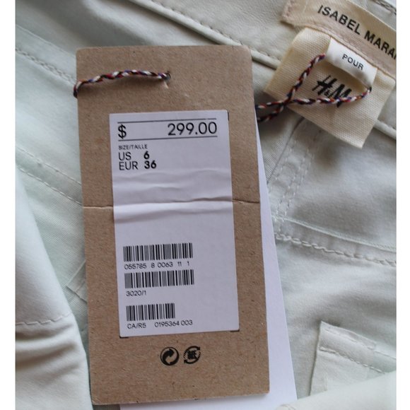 Isabel Marant for H&M Lace Up Leather Pants 26" / Size 6 / White Cigarette Fit - Picture 7 of 8